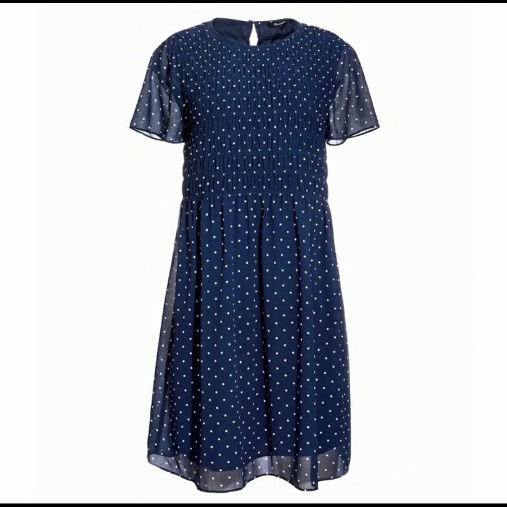 Madewell Blue Polka-Dot Mini Dress